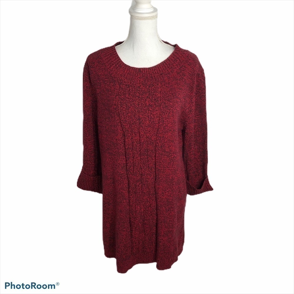 Style & Co Red Black Knit Sweater NWT XL